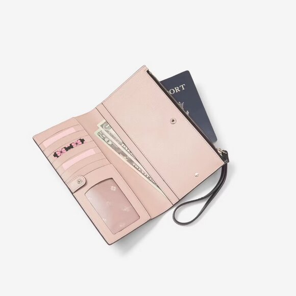 NWT Kate Spade Spencer Continental Wristlet Black Saffiano Leather PWRU7855 - Picture 3 of 4